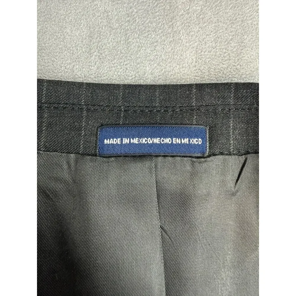 STAFFORD PERFORMANCE Suit 54Reg Big and Tall Black Pin Stripe Wool 3 Button Coat